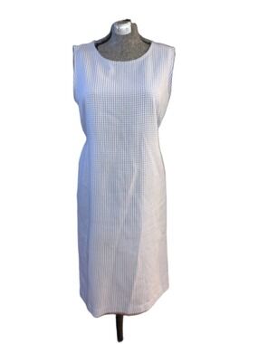 Women's SOFT WORKS Blue White Gingham Sleeveless Dress M